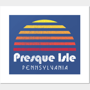 Presque Isle Erie Pa Sunset Retro Beach Posters and Art